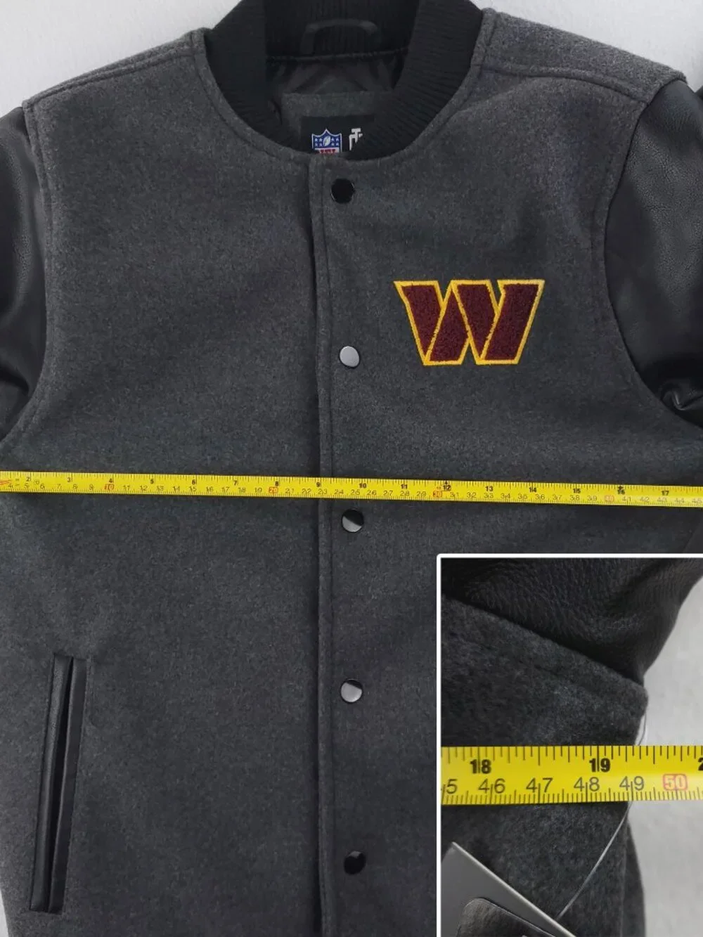 Washington Commanders Varsity Jacket NFL Bomber Patched Youth 18-20 NWT